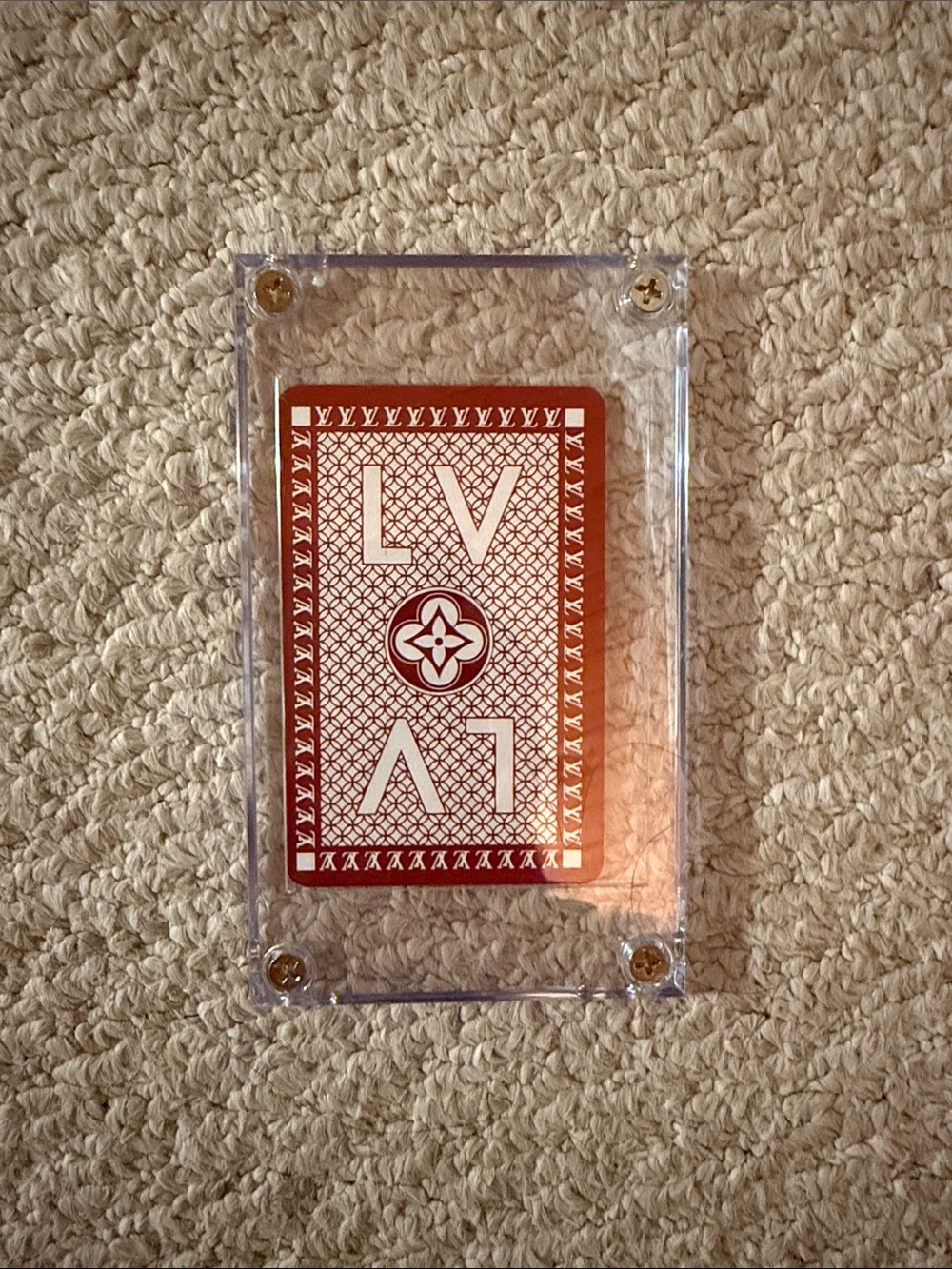 Louis Vuitton Red and White Playing Card